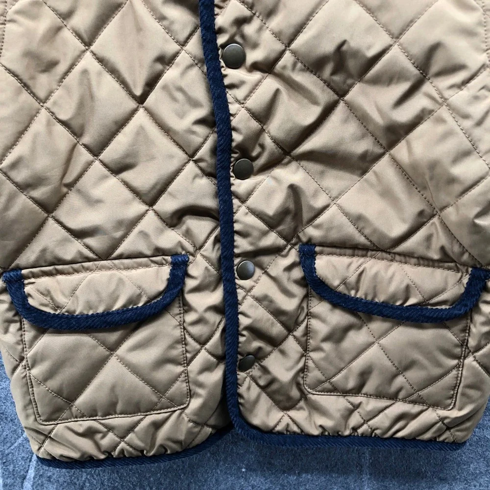 Gymboree‎ Quilted Barn Jacket Kids 4T-5T Tan Corduroy Collar Snap Button Lined